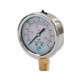 MANOMÈTRE D.63 0-6 BAR 1/4 RAD ACIER INOXYDABLE GLI
