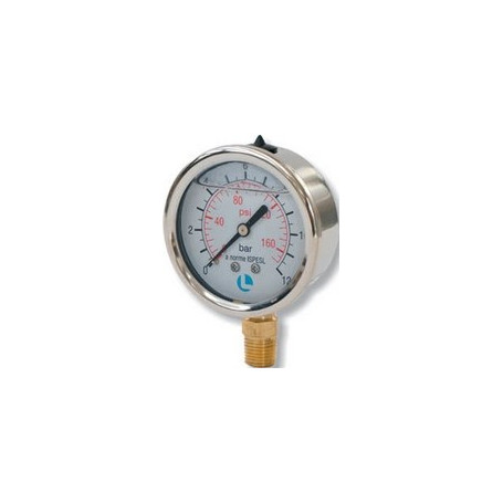 MANOMÈTRE D.63 0-6 BAR 1/4 RAD ACIER INOXYDABLE GLI