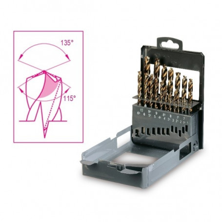 SATZ MIT 19 DOPPELENDBOHRERN SCHNEIDE 1-10MM - 416
