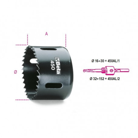 BIMETAL HSS 29 1''1/8 CUP SAWS - 450