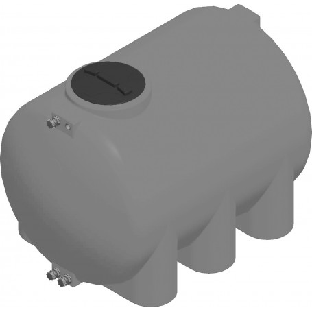 RÉSERVOIR CYLINDRIQUE EN POLYÉTHYLÈNE - HORIZONTAL LT.1000 GRIS