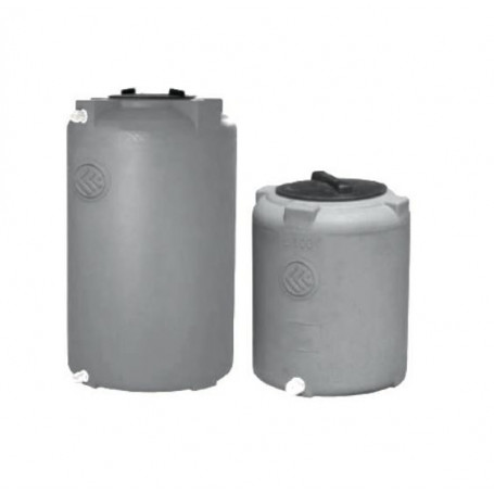 CYLINDRICAL POLYETHYLENE TANK - VERTICAL LT. 100 GRAY
