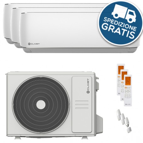 CLIVET TRIALSPLIT KLIMAGERÄT 7.9KW (27.000 BTU) - CRYSTAL INNENGERÄTE 9.000 + 12.000 + 12.000 BTU | MIT WI-FI