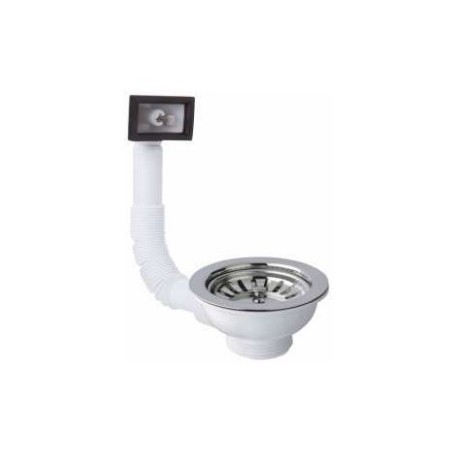 PILETTA PP CON TAPPO INOX 90 X 11/2 CON TROPPO PIENO 63X37