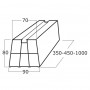 COPPIA BASE A PAVIMENTO PVC LUNGHEZZA 350 380KG