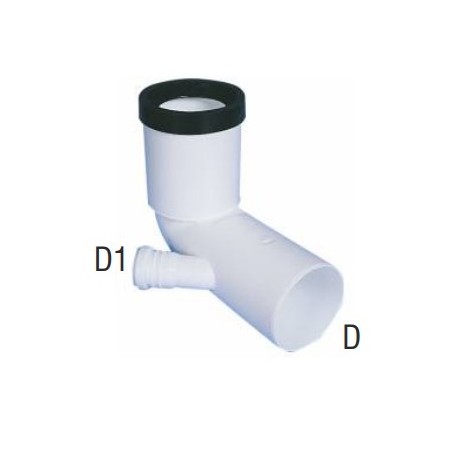 CURVA PP 90° 110-50 PROLUNGATA WC  PAV. ATTACCO DX