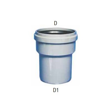 RACCORDO PASSAGGIO PP-PVC 40-40 C/GUARNIZIONE