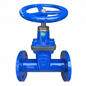 OVAL BODY GATE VALVE DN125 PN10-16 RUBBERIZED WEDGE WITH HAND WHEEL