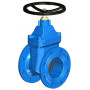 FLAT BODY GATE VALVE DN400 PN10 RUBBERIZED WEDGE + HAND WHEEL