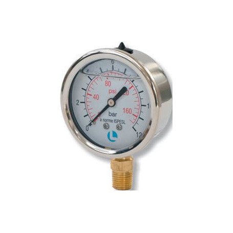 DRUCKMESSER D.100 0-6 BAR 1/2 RADIALER ANSCHLUSSINOX GLYZERIN