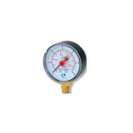 PRESSURE GAUGE D.50 0-6 BAR 1/4 RAD. ABS